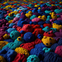 Fototapeta na wymiar Soft textures colorful fluffy carpet