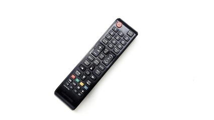 Remote control tv channel isolated on white background