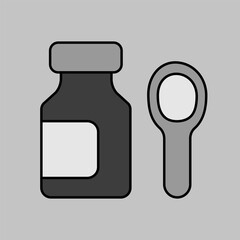 Syrup medicine bottle vector isolated icon