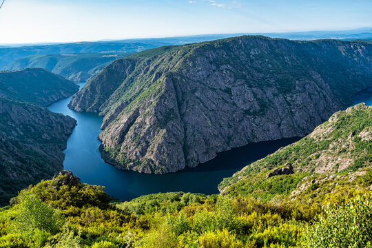 View of Canyon del Sil from Miradoiro da Columna in Parada de Sil in Galicia, Spain, Europe
