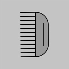 Hairbrush baby vector isolated grayscale icon