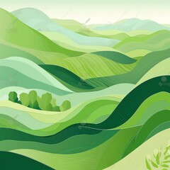 Obraz premium abstract background with green hills. generative AI