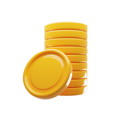 3d rendering coin stacks icon. Money growth icon concept. 3d illustration