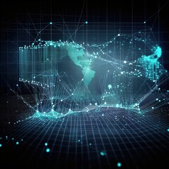 Obraz premium analysis sale data economic growth on global digital business network, Business strategy and planning, Data exchange. generative 