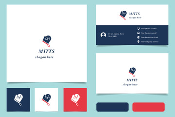 Fototapeta na wymiar Mitts logo design with editable slogan. Branding book and business card template.