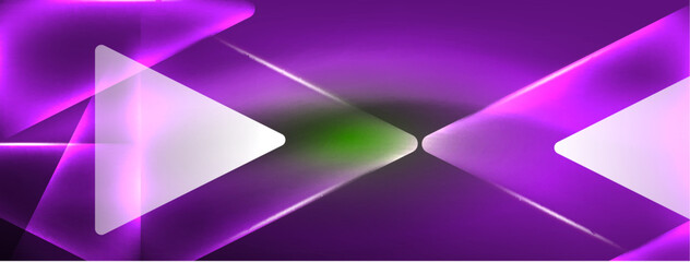 Fototapeta premium Vibrant Geometric Neon Shiny Line Background. A Bold and Stunning Display of Shapes, Lines, Colors, and Glow, Perfect for Futuristic Modern Designs, Hi-tech Presentations, Technology Web Pages