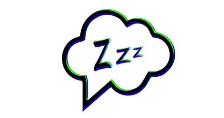 Z-z-z text on text bubble	