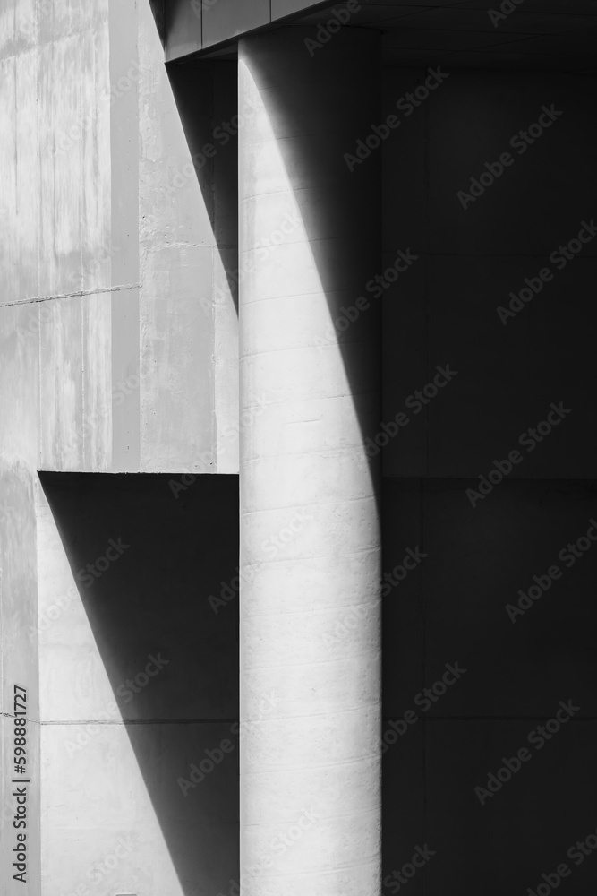 Poster architecture details cement wall and column shade shadow abstract background