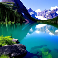 Lake, nature, mountains, 