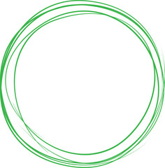 Green circle line hand drawn. Highlight hand drawing circle isolated on white background. Round handwritten circle. For marking text, note, mark icon, number, marker pen, pencil and text check, vector