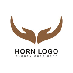 Horn icon logo design template. Vector illustration of horns