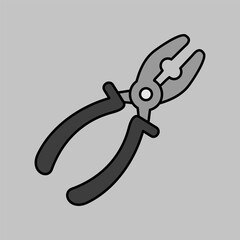 Pliers vector icon. Construction, repair sign