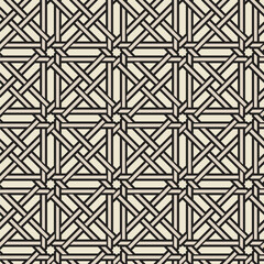 Seamless traditional islamic pattern. Geometric lattice with squares and interlaced lines in girih style. Vector illustration. Great for textile, wrapping, print, web, and decorative projects.
