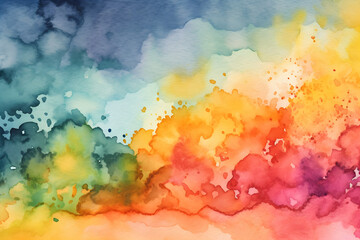 Colorful watercolor ink background. Ai generated.