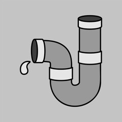 Plumbing pipes vector icon. Construction, repair