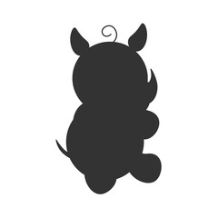 Vector rhino silhouette view side for retro logos, emblems, badges, labels template vintage design element. Isolated on white background EPS