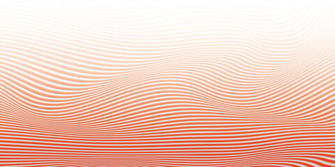Abstract  white and orange color, modern design stripes background with geometric round shape, wavy pattern. Vector illustration.