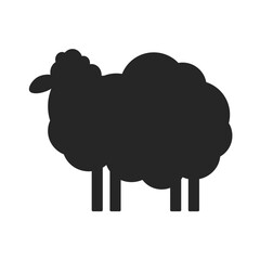 Sheep silhouette with standing pose, vector illustration EPS