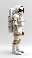 Astronaut with Gold Visor and White Spacesuit Geerated AI