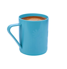 Colored plastic children mugs collection isolated transparent png