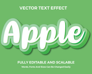 apple editable 3d text effect style vector design.