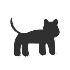 Tiger vector silhouette illustration isolated on white background. Big wild cat. Siberian tiger Amur tiger - Panthera tigris altaica or Bengal tiger. Tatoo sign. EPS