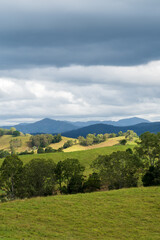 Fototapeta premium View of countryside and mountains from Tweed Regional Gallery.Murwillumbah, New South Wales, Australia