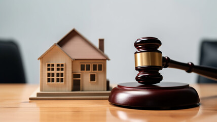 Hammer auction sale of real estate. Judge's decision. Generative Ai