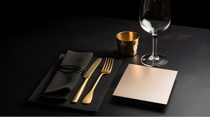 luxury restaurant empty blank of menu Generative AI