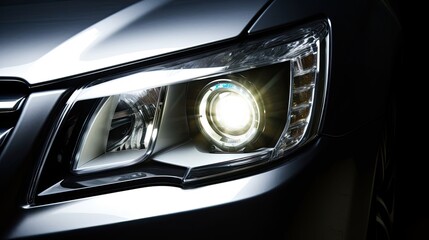 Obraz na płótnie Canvas Modern car xenon lamp headlight Generative AI