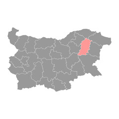 Shumen Province map, province of Bulgaria. Vector illustration.