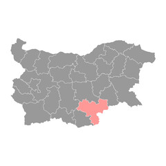Fototapeta na wymiar Haskovo Province map, province of Bulgaria. Vector illustration.