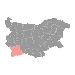 Blagoevgrad Province map, province of Bulgaria. Vector illustration.