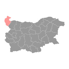 Vidin Province map, province of Bulgaria. Vector illustration.