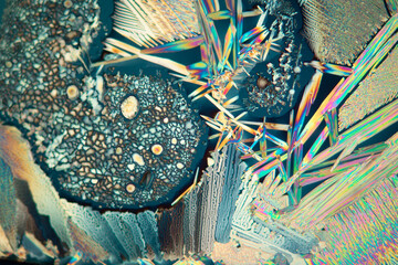 citric acid crystals in polarized light