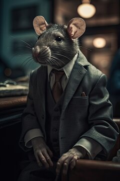 rat in business suit Generative AI