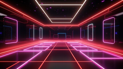 A Futuristic Abstract NeonBackground. Generative AI