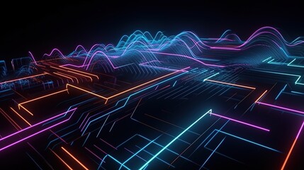 A Futuristic Abstract NeonBackground. Generative AI
