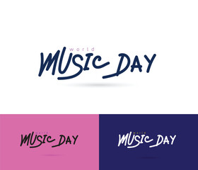 World music day celebration - Vector text design