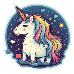 rainbow unicorn sticker