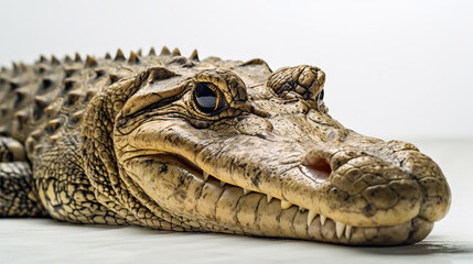 Obraz premium Crocodile, white background. Generative AI