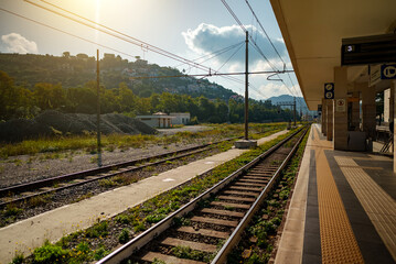 Typical country train station in Italy.