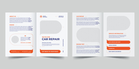 Car Repair bifold brochure template. A clean, modern, and high-quality design bifold brochure vector design. Editable and customize template brochure