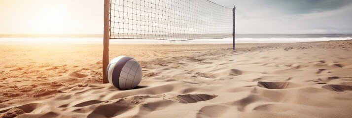 volleyball net on the beach Generative AI