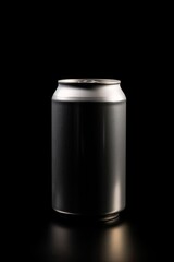 Mate white can on black background Generative AI
