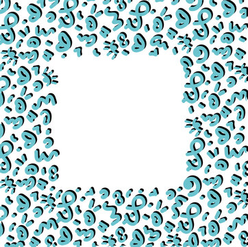 Fun 90s doodle geometric squiggle retro kidcore frame isolated