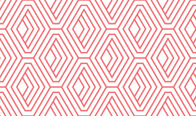 Abstract geometric pattern. A seamless vector background. White and pink ornament. Graphic modern pattern. Simple lattice graphic design