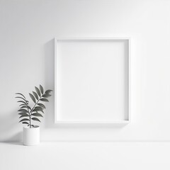 Mock up white frame with copy space, generative ai