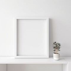 Mock up white frame with copy space, generative ai