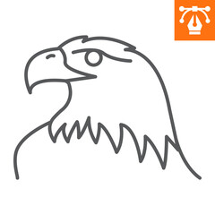 Eagle line icon, outline style icon for web site or mobile app, independence day and bird, eagle vector icon, simple vector illustration, vector graphics with editable strokes.